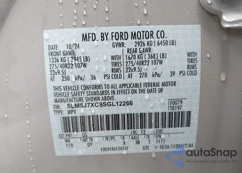 2025 Lincoln Aviator Reserve from USA, damaged, VIN 5LM5J7XC9SGL12266